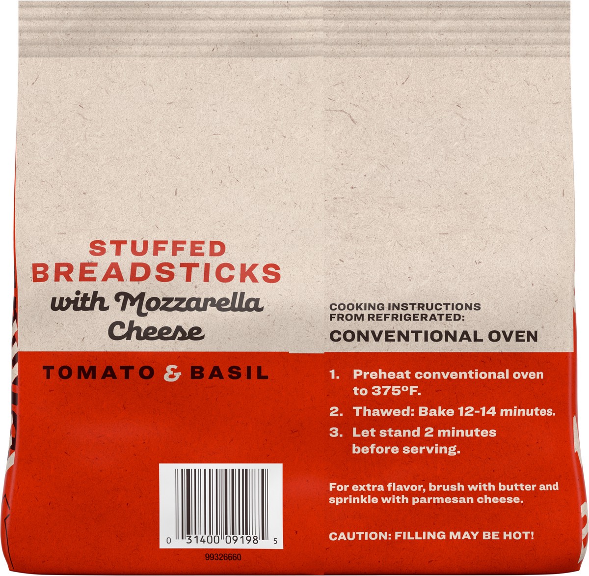 slide 4 of 8, Tyson Unbranded Stuffed Breadsticks with Mozzarella Cheese, Tomato & Basil, 411.07 g