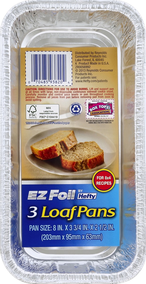 slide 3 of 4, EZ Foil Loaf Pans 3 ea, 3 ct