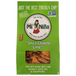 Mi Niña White Corn Spicy Chipotle Lime Tortilla Chips 12 oz