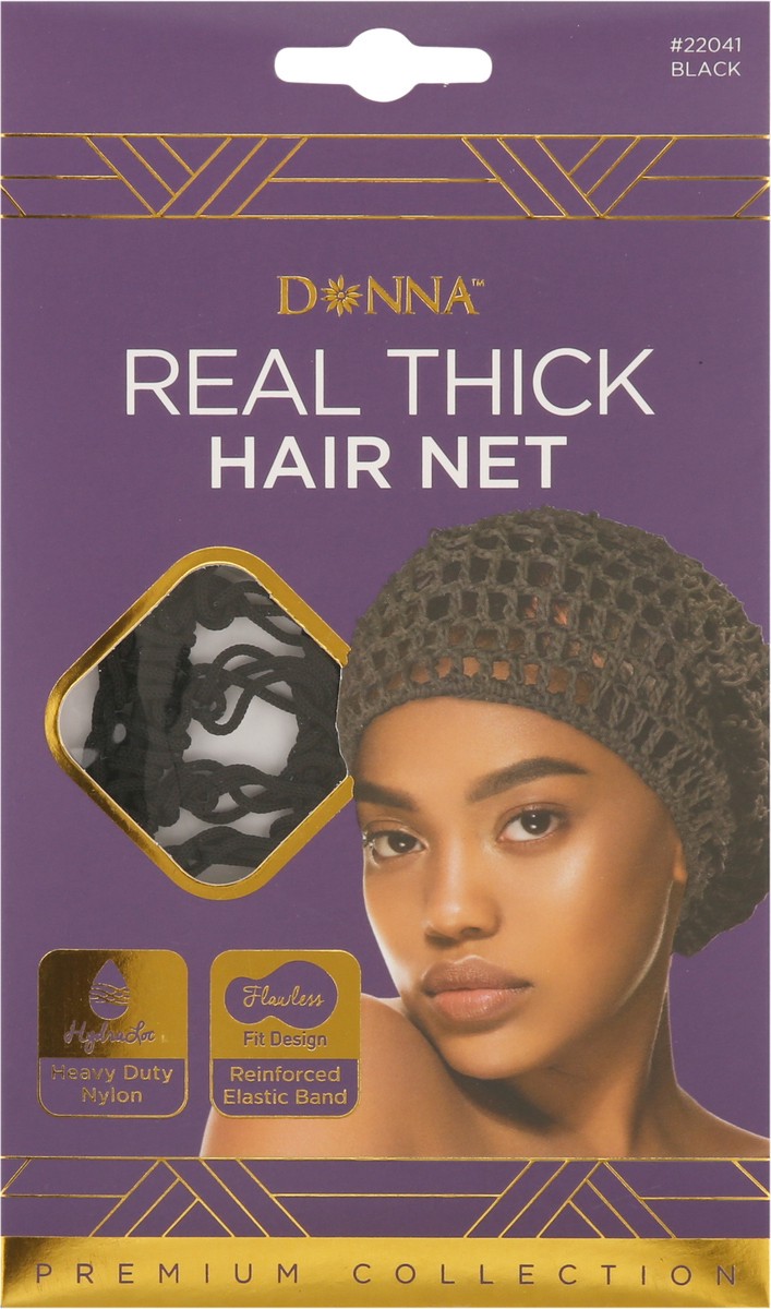 slide 2 of 11, Donna Premium Collection Black Real Thick Hair Net 1 ea, 1 ct