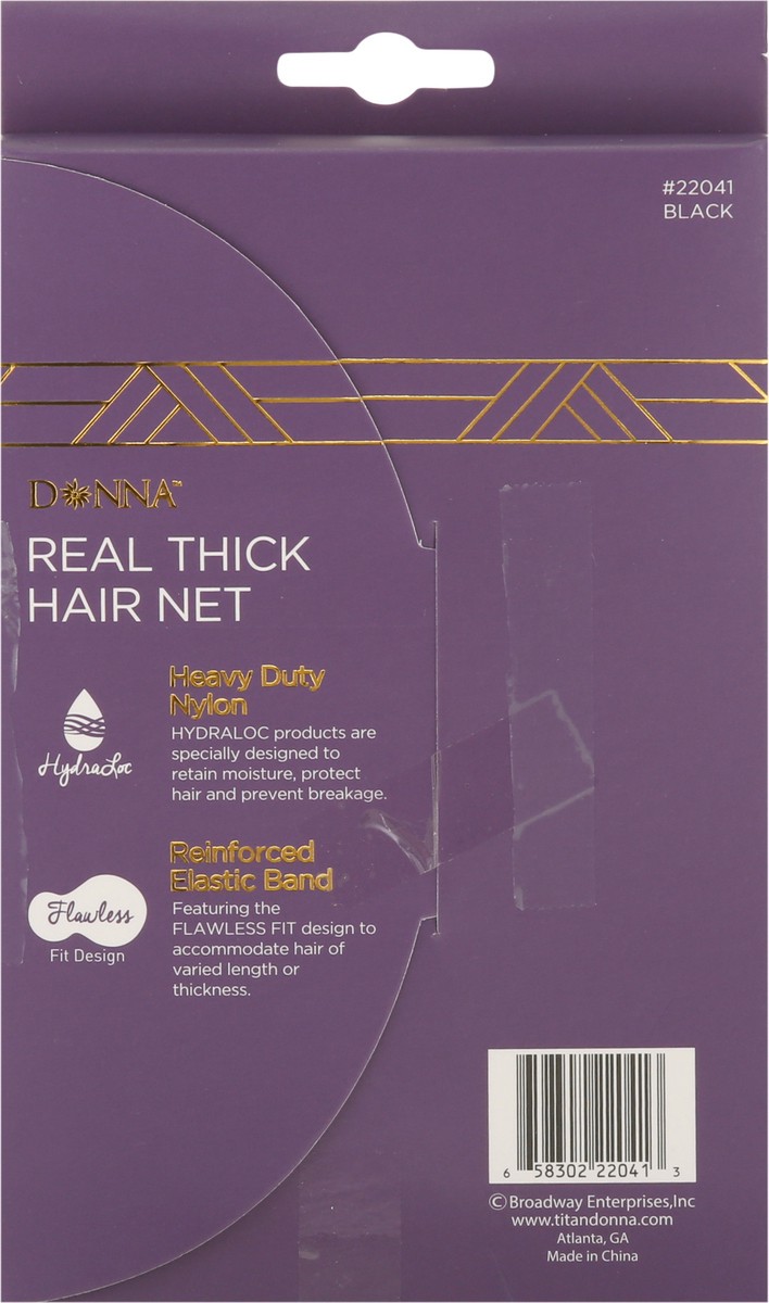 slide 8 of 11, Donna Premium Collection Black Real Thick Hair Net 1 ea, 1 ct