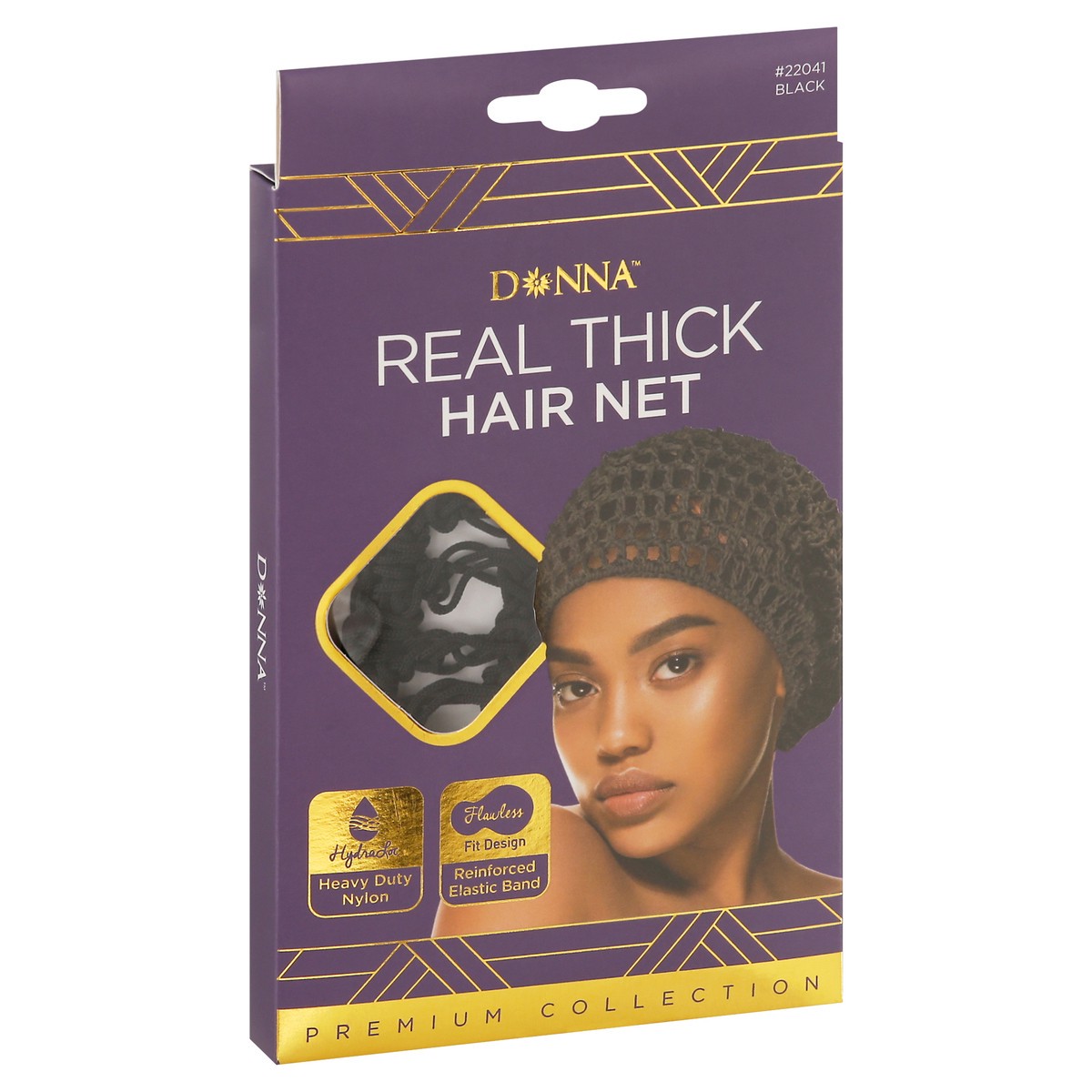 slide 3 of 11, Donna Premium Collection Black Real Thick Hair Net 1 ea, 1 ct