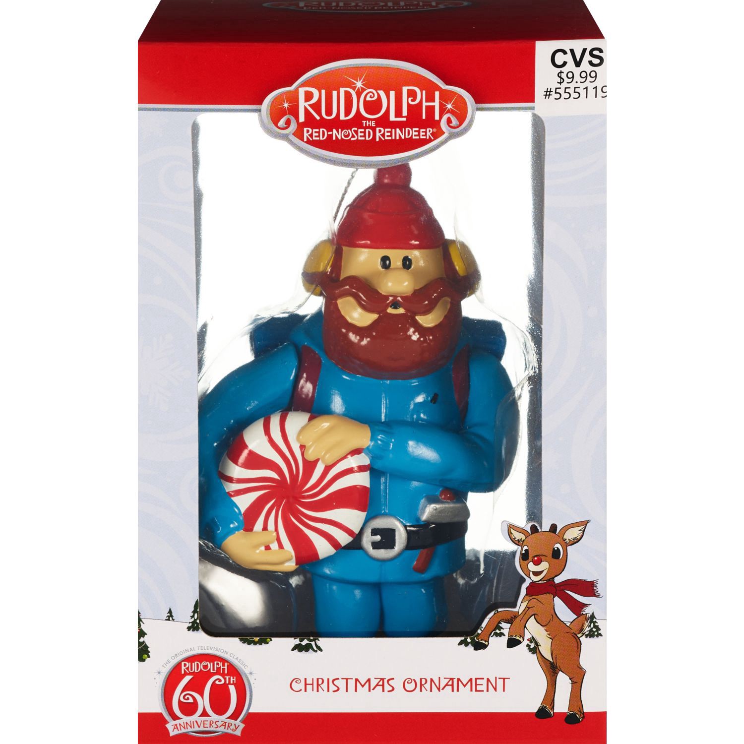 slide 1 of 1, Kurt S. Adler Rudolph The Red-Nosed Reindeer Yukon Cornelius Christmas Ornament, 1 ct