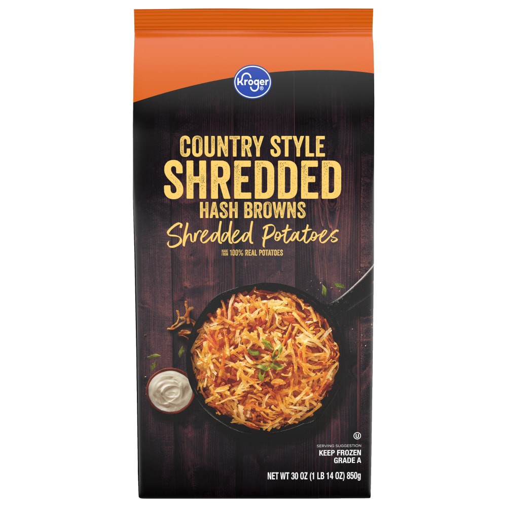 slide 1 of 4, Kroger Country Style Hash Browns, 30 oz