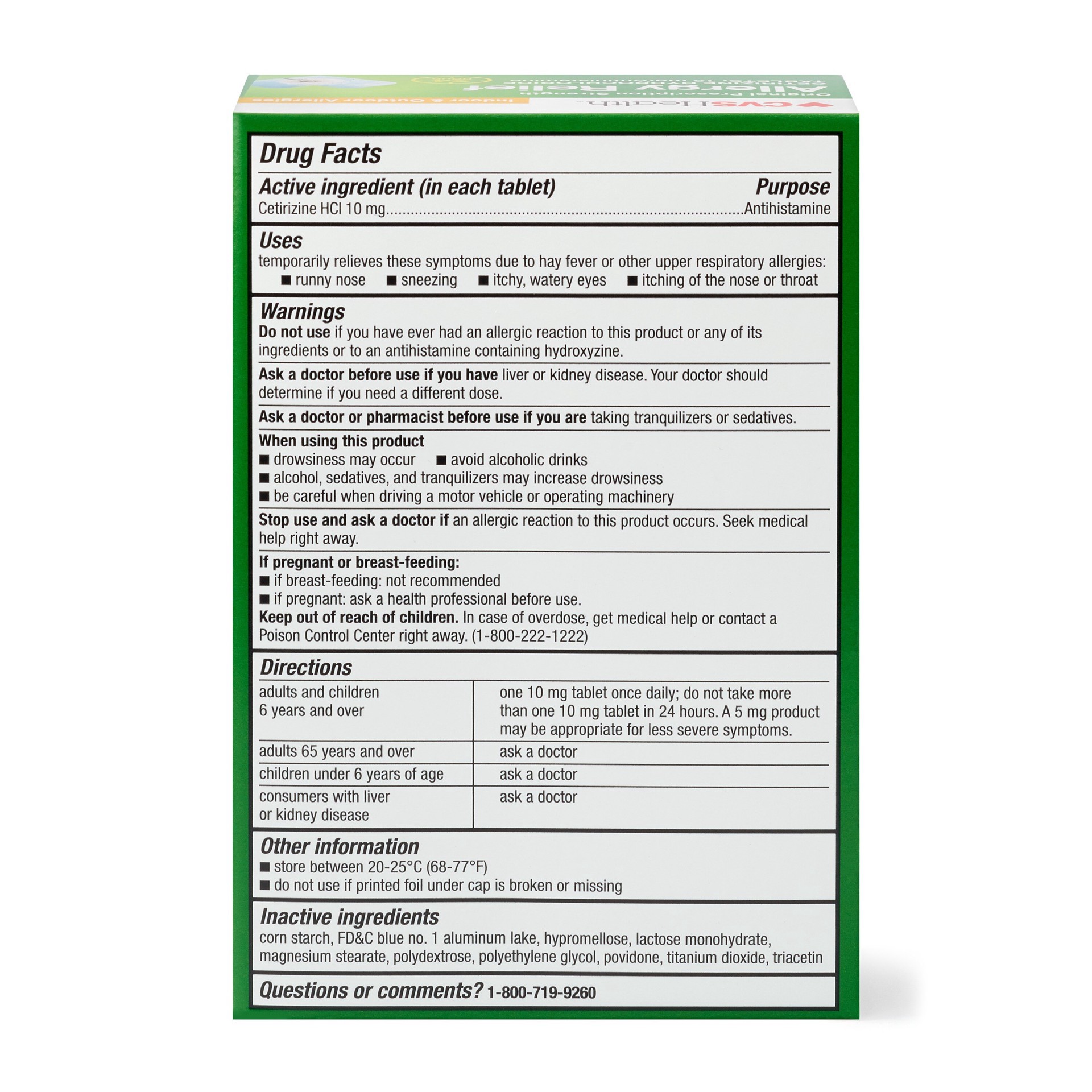 slide 8 of 9, Cvs 24hr Allergy Relief Tablets, 10mg Cetirizine Hcl, 120 Ct, 120 ct