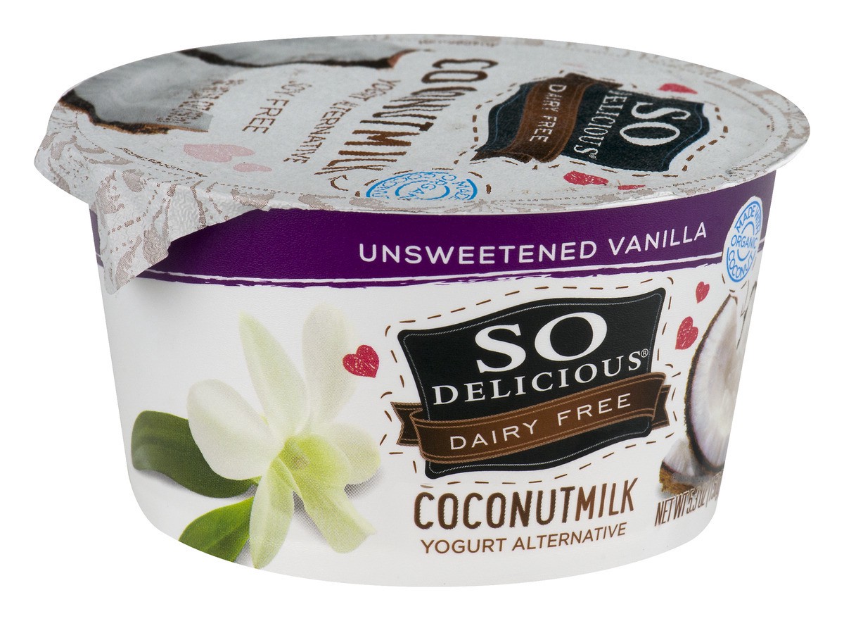 slide 8 of 9, So Delicious Dairy Free Coconut Milk Yogurt Alternative, Unsweetened, Vanilla, Vegan, Non-GMO Project Verified, 5.3 oz., 5.3 oz