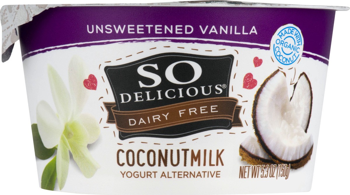 slide 5 of 9, So Delicious Dairy Free Coconut Milk Yogurt Alternative, Unsweetened, Vanilla, Vegan, Non-GMO Project Verified, 5.3 oz., 5.3 oz