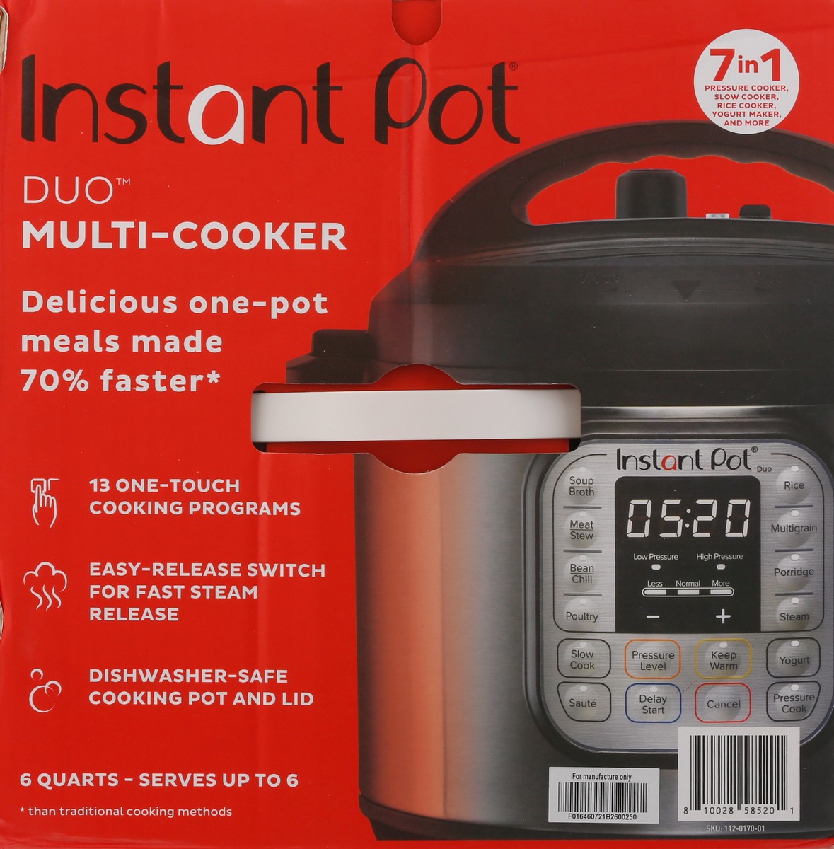 slide 2 of 9, Instant Pot Duo 6 Quarts 7 in 1 Multi-Cooker 1 ea, 1 ct