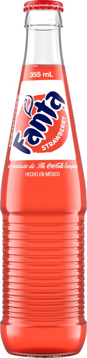 slide 3 of 7, Fanta Strawberry Mexico Glass Bottle, 355 mL, 12 fl oz