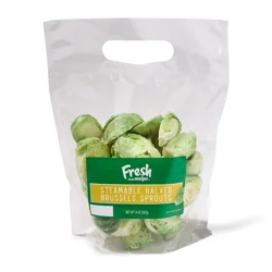 Fresh from Meijer Halved Brussels Sprouts, Steam Bag 14 oz.