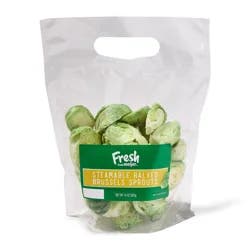 Fresh from Meijer Halved Brussels Sprouts, Steam Bag 14 oz.
