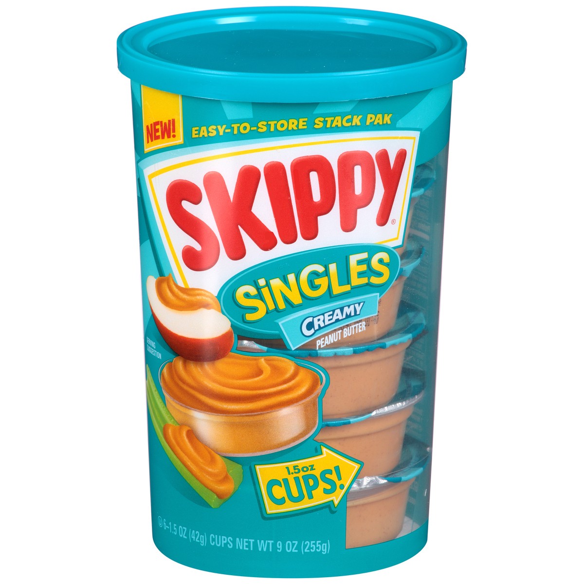 slide 1 of 7, Skippy Singles Creamy Peanut Butter 6-1.5 oz. Cups, 9 oz