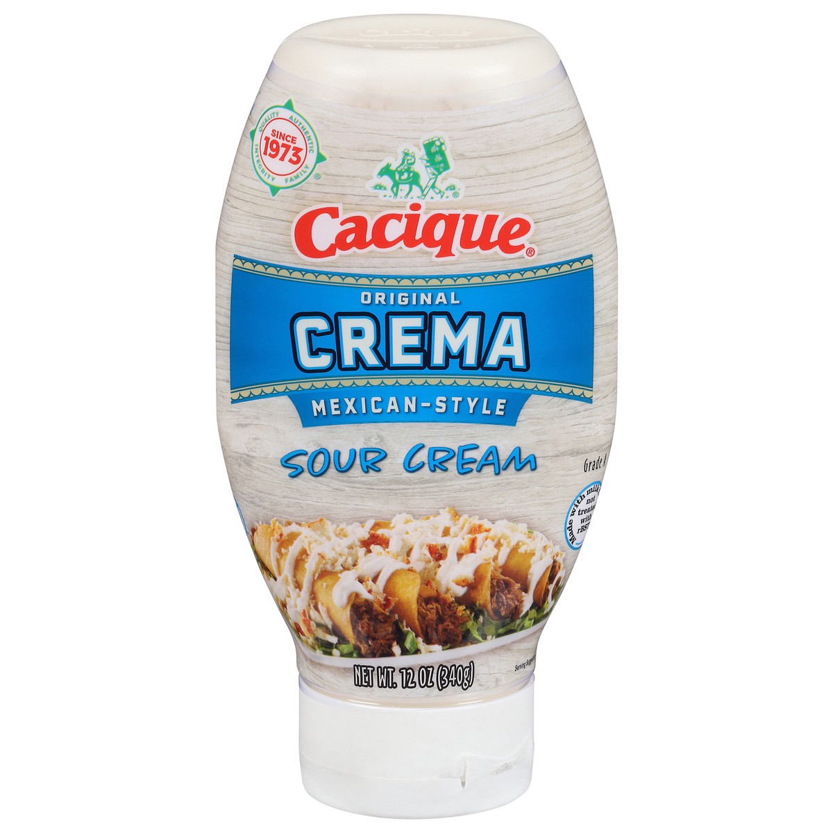 slide 1 of 14, Cacique Original Crema Mexican-Style Sour Cream, 12 oz