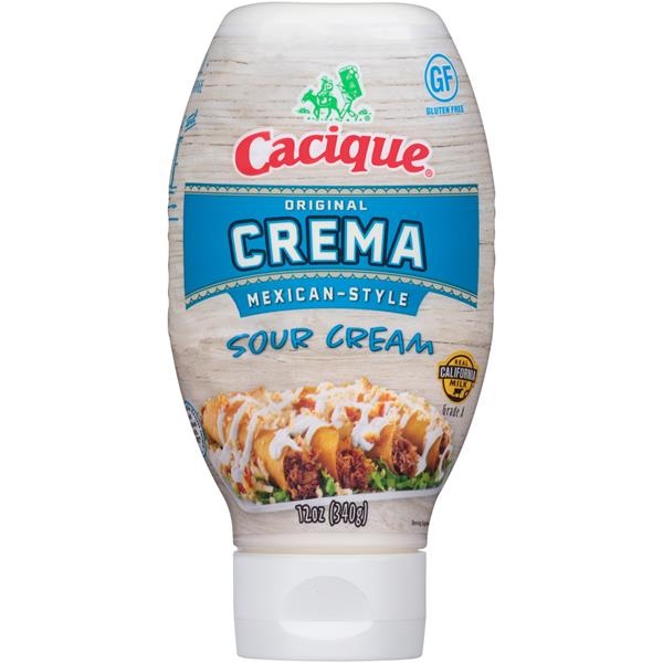 slide 1 of 1, Cacique Original Crema Mexican-Style Sour Cream, 12 oz