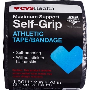 slide 1 of 1, CVS Health Self-Grip Athletic Tape/Bandage, Black, 1 ct