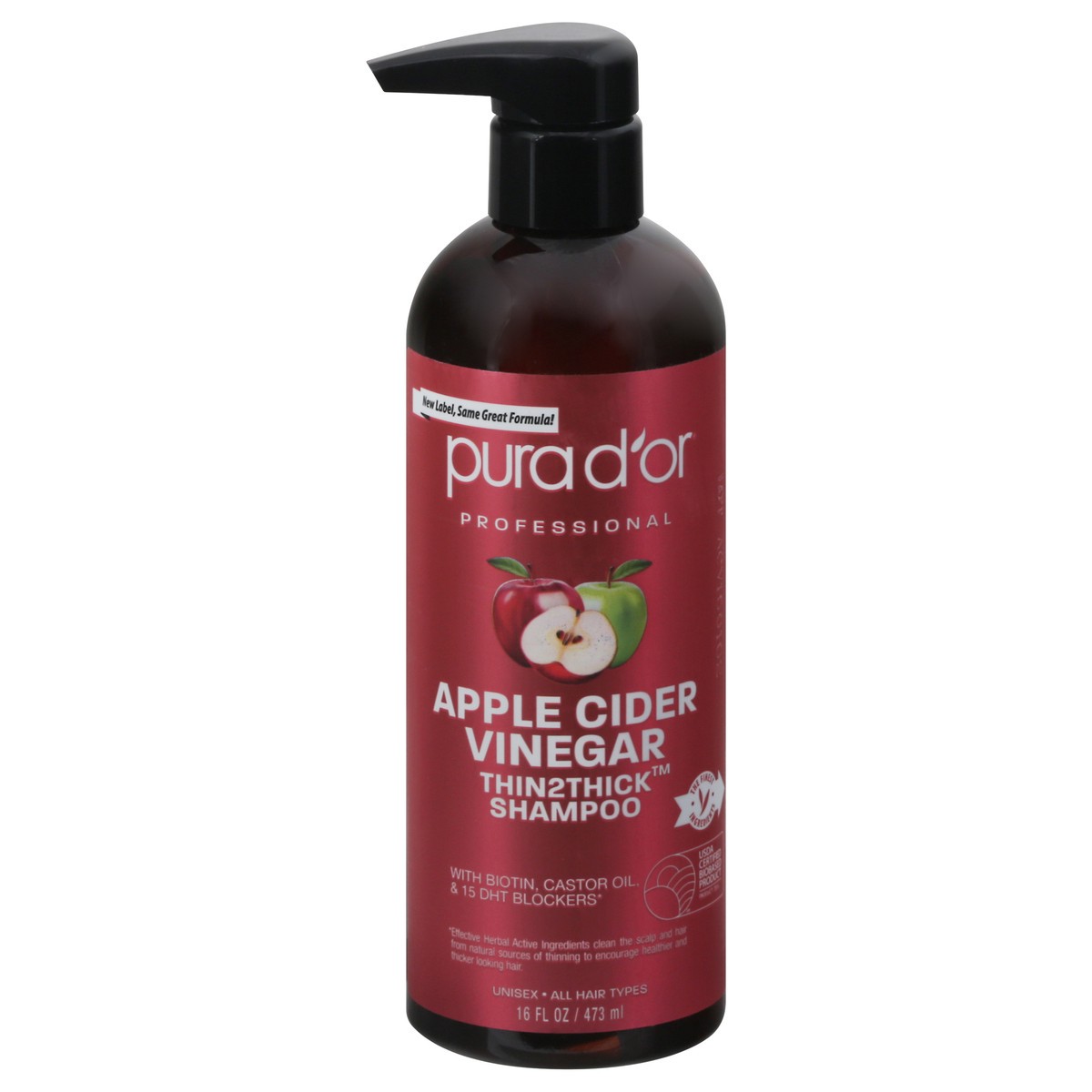 slide 8 of 12, PURA D'OR Thin2Thick Professional Apple Cider Vinegar Shampoo 16 fl oz, 16 fl oz