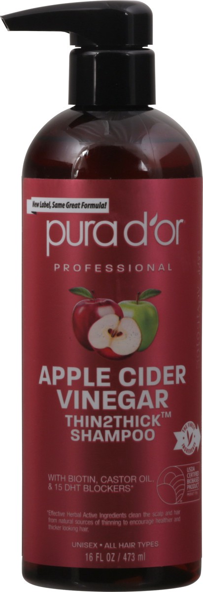 slide 1 of 12, PURA D'OR Thin2Thick Professional Apple Cider Vinegar Shampoo 16 fl oz, 16 fl oz