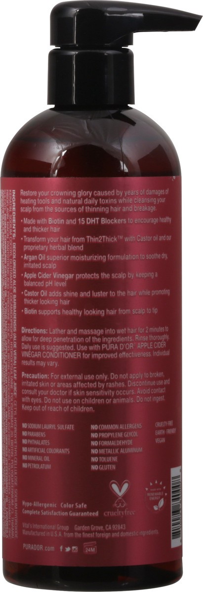 slide 10 of 12, PURA D'OR Thin2Thick Professional Apple Cider Vinegar Shampoo 16 fl oz, 16 fl oz