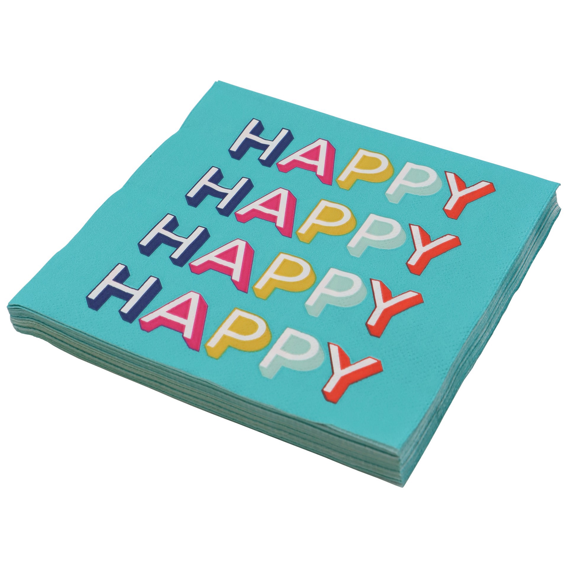 slide 3 of 3, Teal Happy Happy Lunch Napkins, 20ct. By Celebrate It, 20 ct