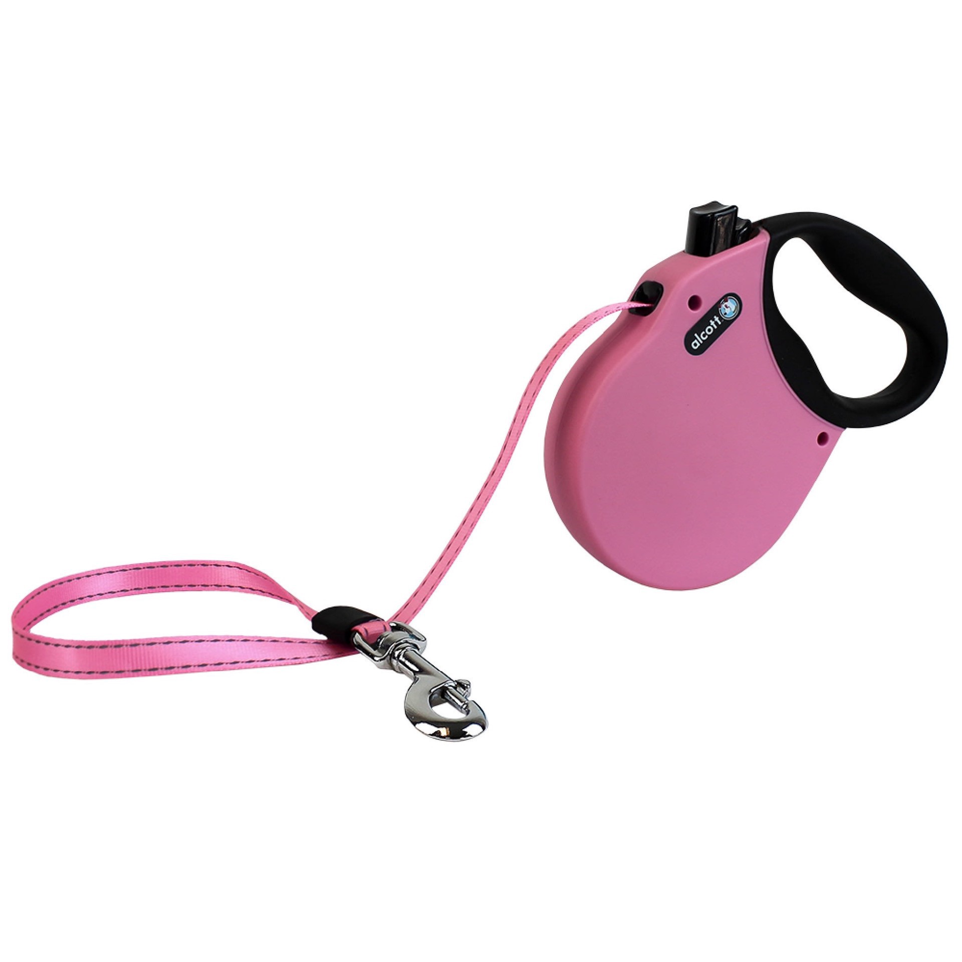 slide 1 of 1, alcott Pink Adventure Retractable Dog Leash for Dogs Up To 110 lbs., 16 ft., 1 ct