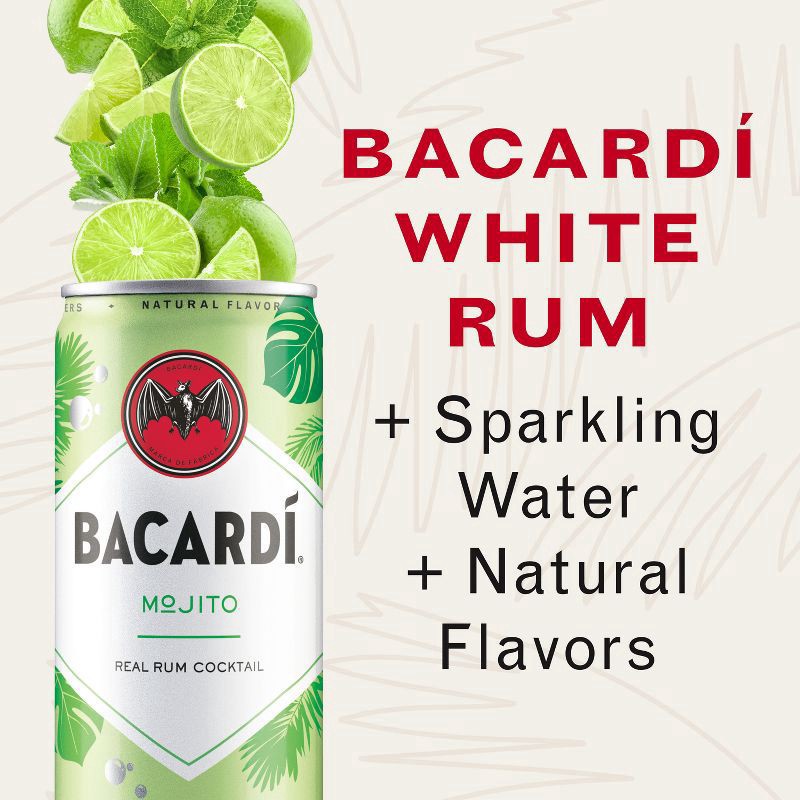 slide 4 of 6, Bacardi 4 Pack Mojito Rum Cocktail 4 ea, 4 ct