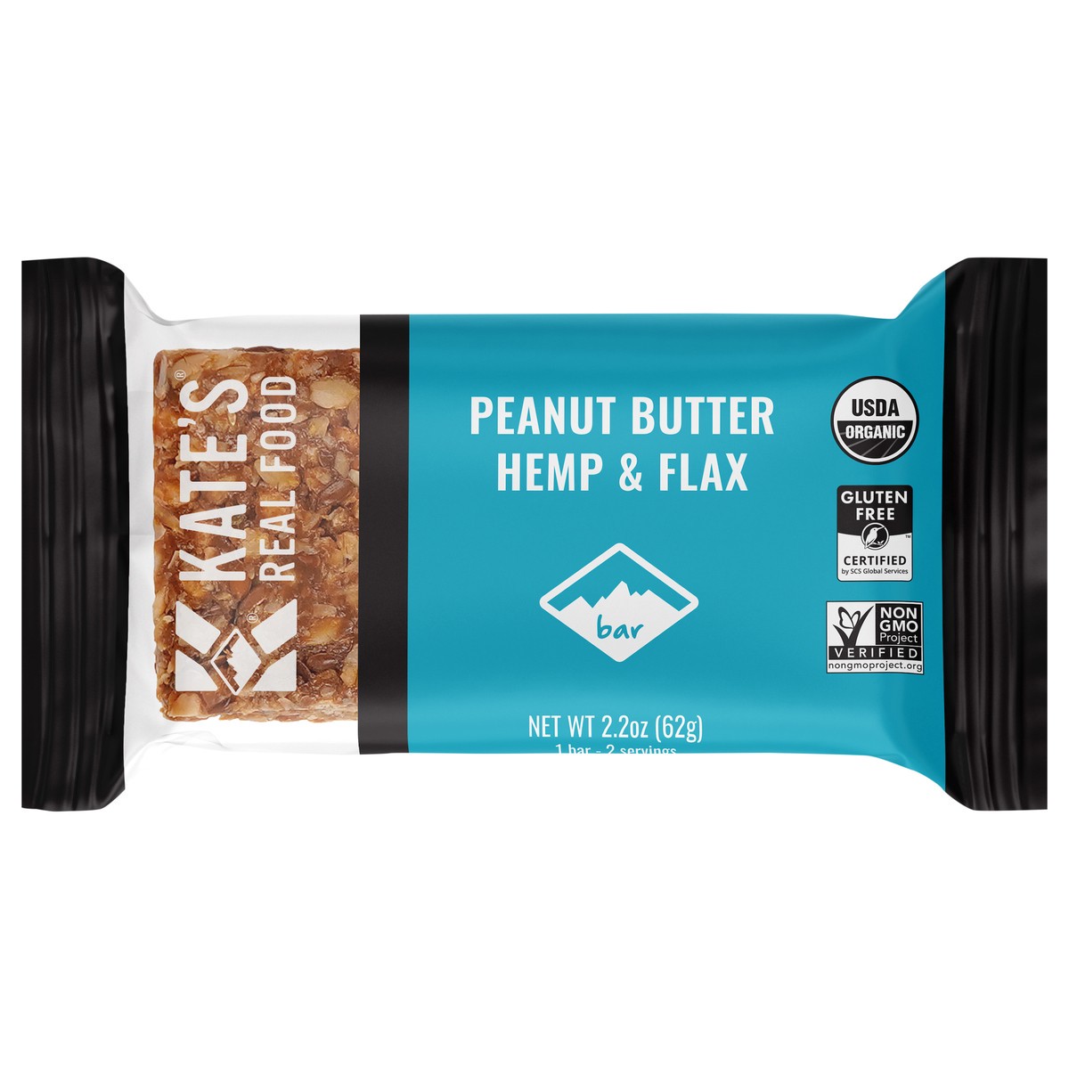 slide 1 of 9, Kate's Real Food Peanut Butter Hemp & Flax, 2.2 oz