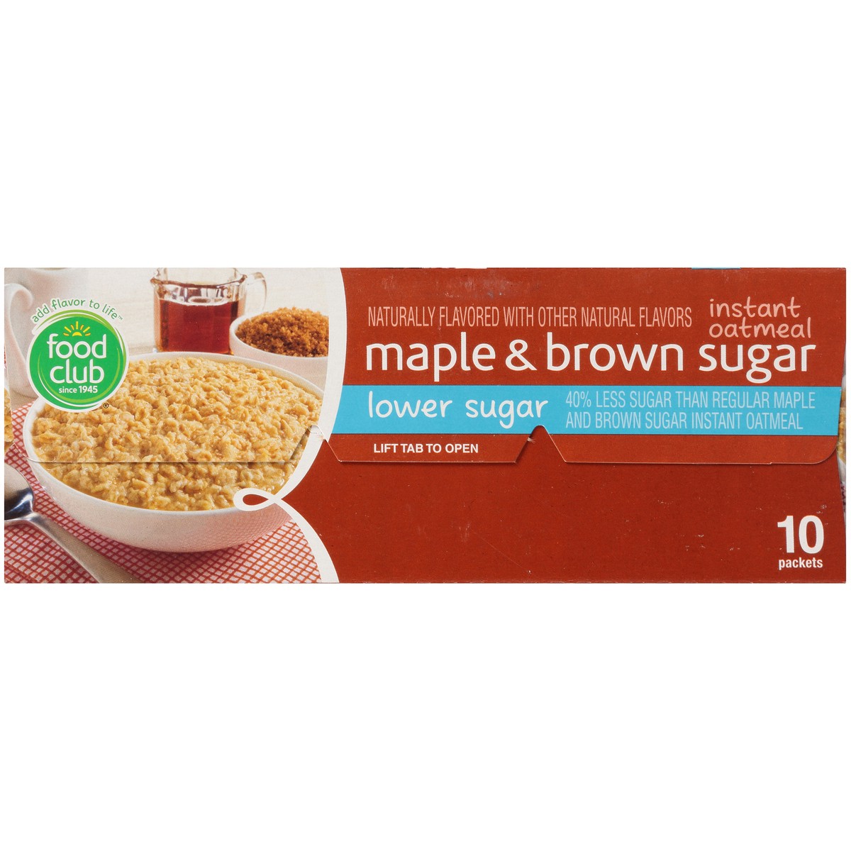 slide 6 of 10, Food Club Maple & Brown Sugar Instant Oatmeal, 10 ct