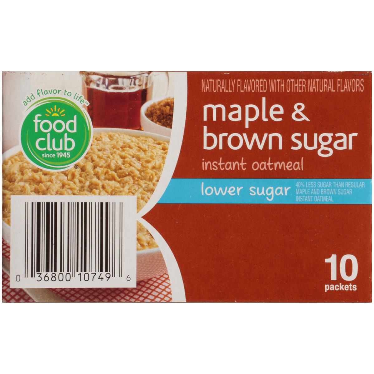 slide 2 of 10, Food Club Maple & Brown Sugar Instant Oatmeal, 10 ct