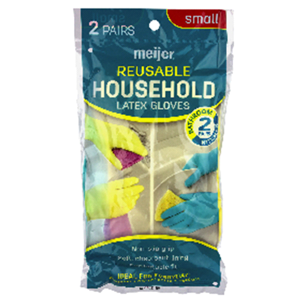 slide 1 of 1, Meijer Reusable Household Gloves Small, 2 ct