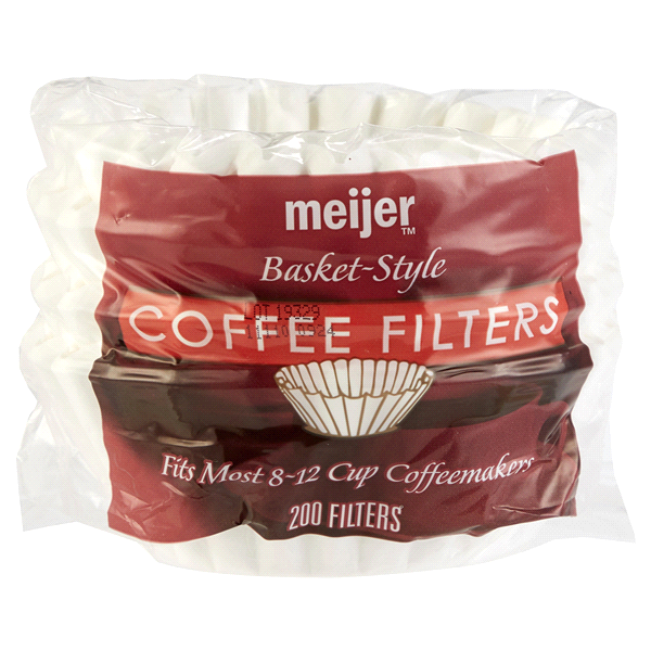 slide 1 of 1, Meijer White Paper Coffee Filters 10-12 Cup, 200 ct
