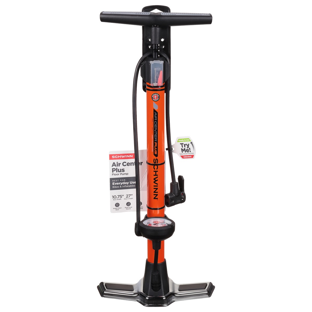 slide 1 of 6, Schwinn Air Center Plus Floor Pump, 1 ct