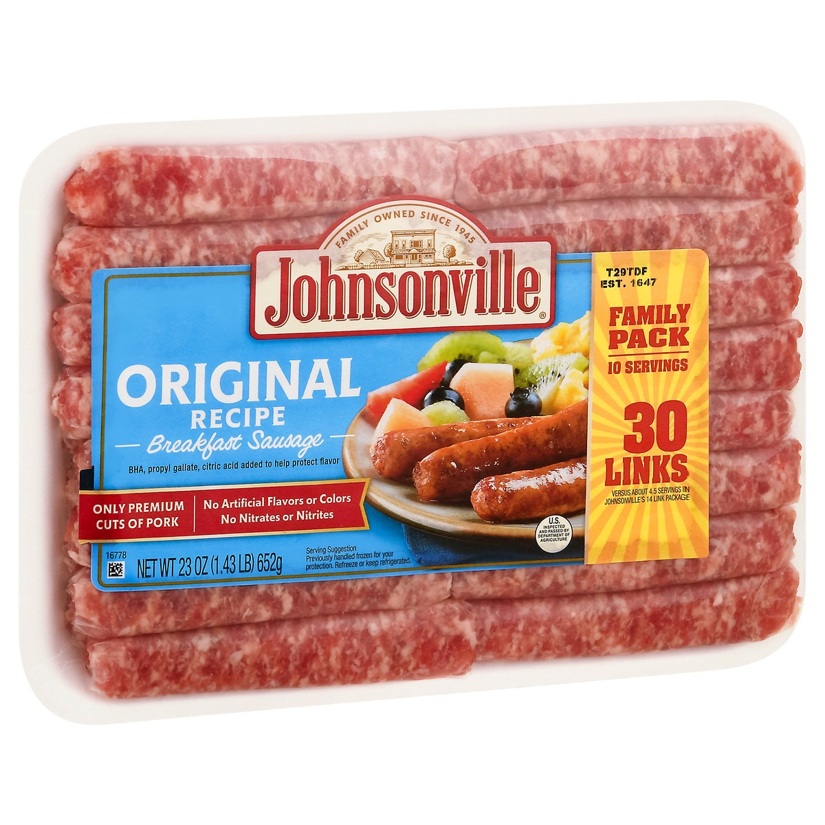 slide 2 of 9, Johnsonville Family Pack Original Recipe Breakfast Sausage 30 ea, 30 ct