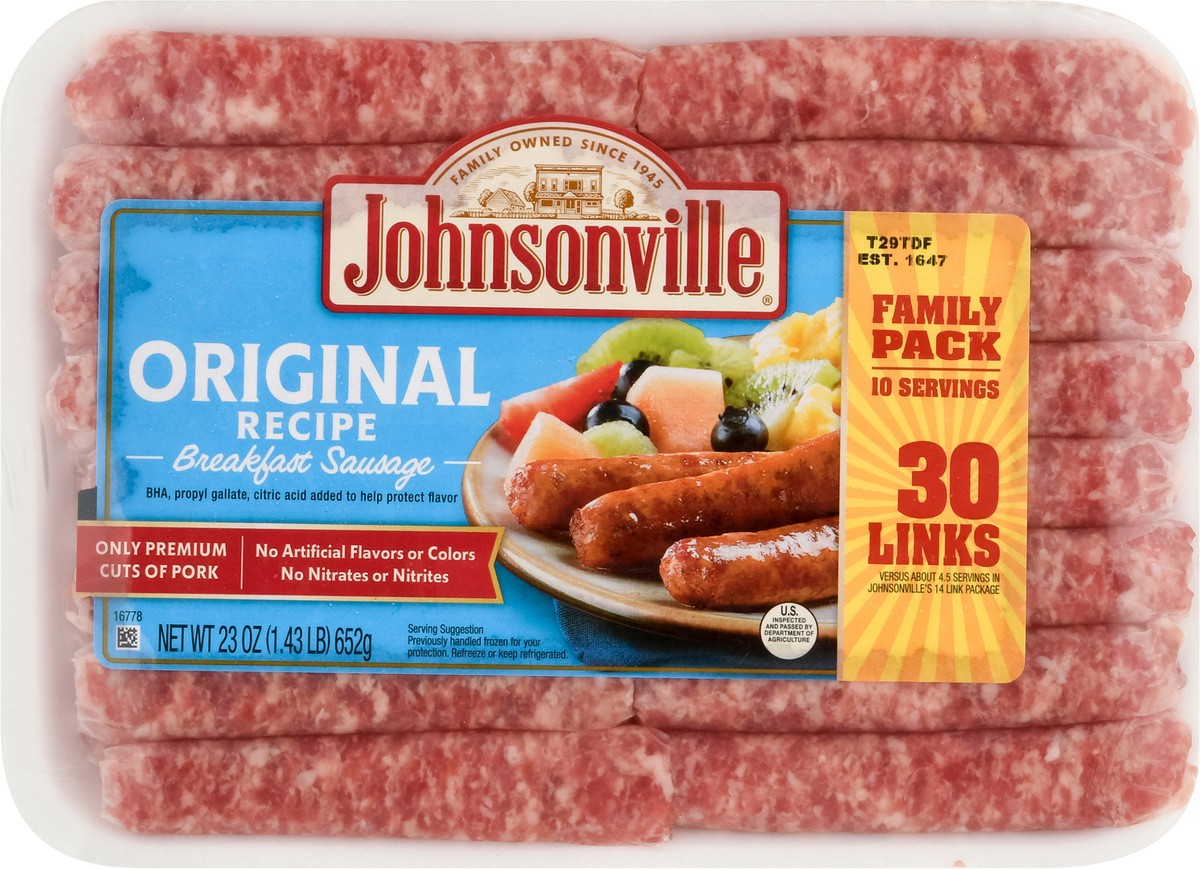 slide 8 of 9, Johnsonville Family Pack Original Recipe Breakfast Sausage 30 ea, 30 ct