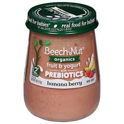 Beech-nut Organic Fruit & Yogurt With Prebiotics Banana Berry 4oz Jar - 4 OZ