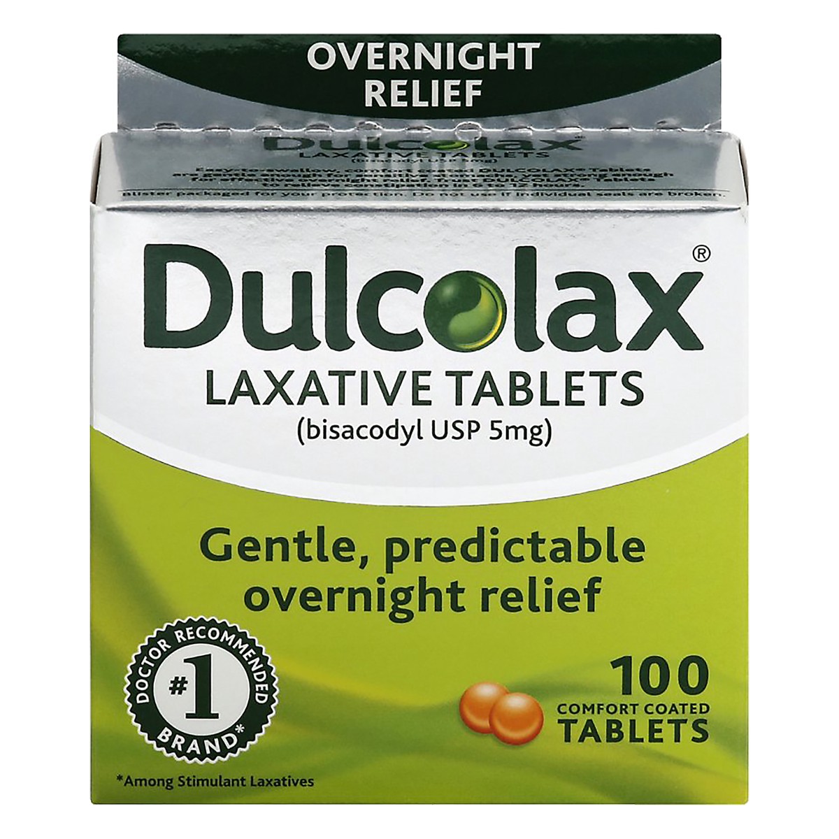 slide 1 of 2, Dulcolax Gentle and Predictable Overnight Relief Laxative Tablets - 100ct, 100 ct