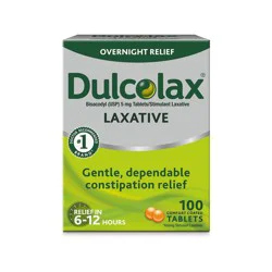Dulcolax Stimulant Laxative Tablets for Constipation Relief, 100 Ct.