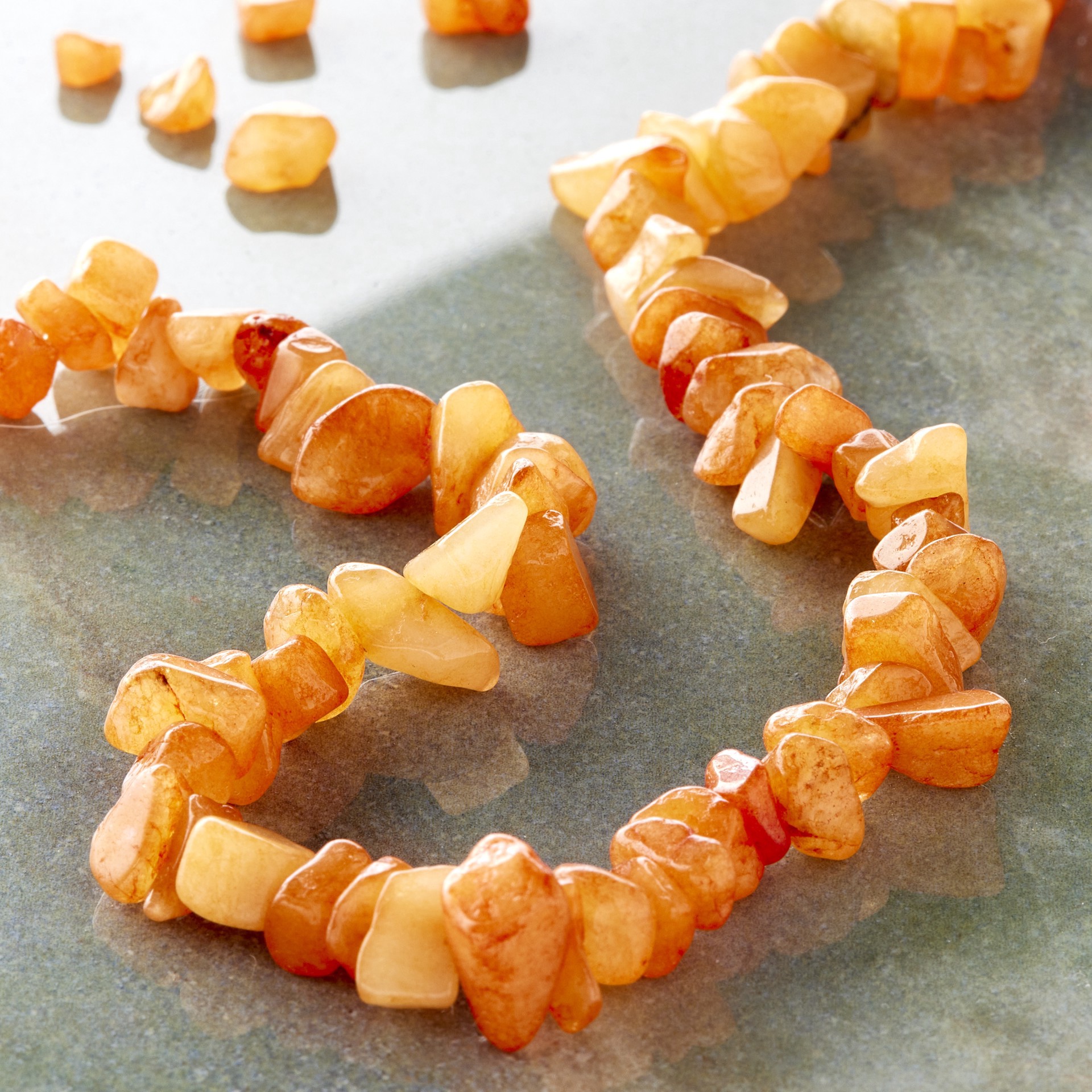 slide 2 of 3, Orange Quartz Chip Beads By Bead Landing, 3mm-6mm