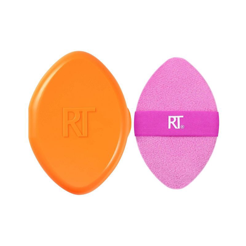slide 11 of 11, Real Techniques Miracle 2-In-1 Powder Puff + Travel Case, 2 Count, 1 ct