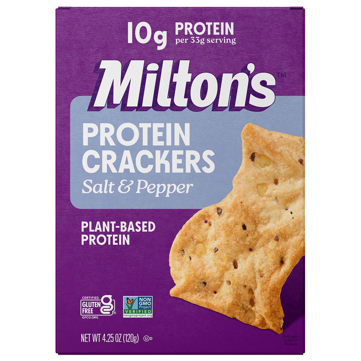 slide 1 of 1, Milton's 10g Protein Crackers - Salt & Pepper, 4.25 oz