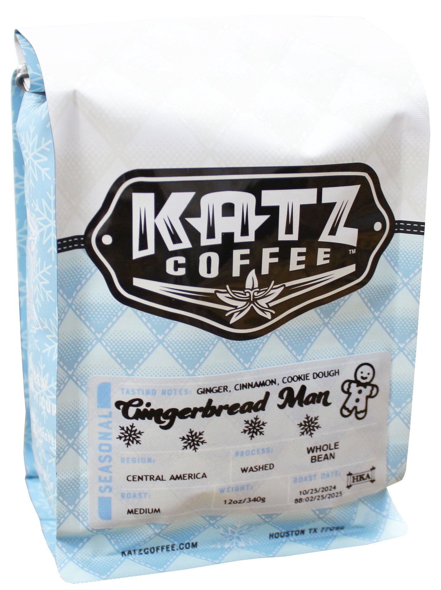 slide 1 of 1, Katz Gingerbread Man Whole Bean Coffee, 12 oz