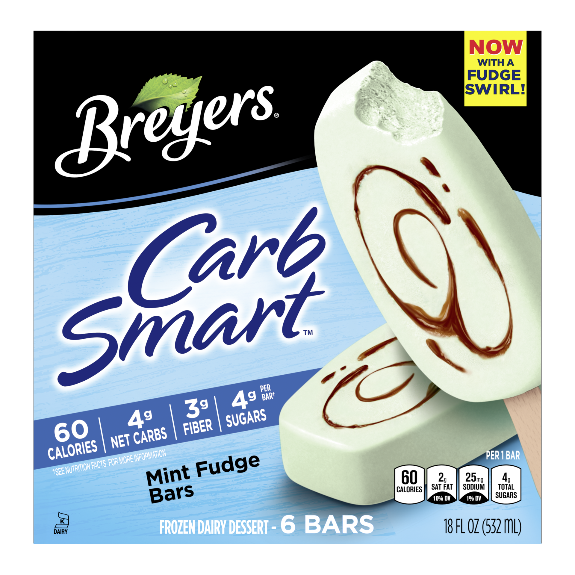 slide 4 of 4, Breyers CarbSmart Ice Cream Smooth Mint Bars, 6 ct, 6 ct