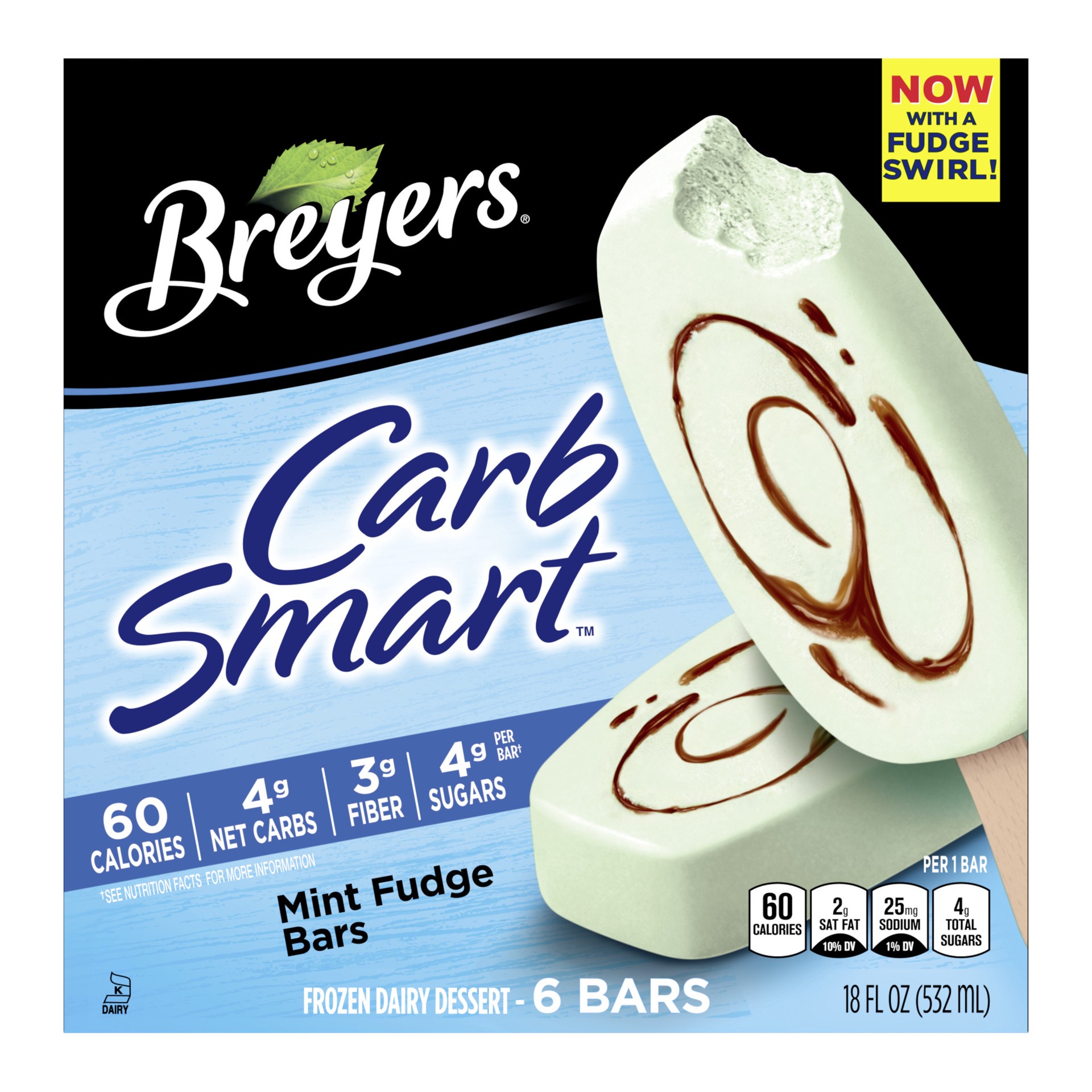 slide 1 of 4, Breyers CarbSmart Ice Cream Smooth Mint Bars, 6 ct, 6 ct