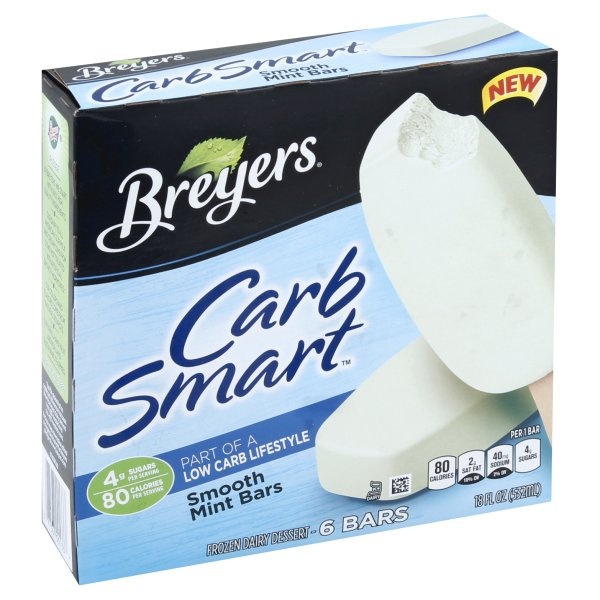 slide 1 of 1, Breyer's Carbsmart Mint Bar, 6 ct