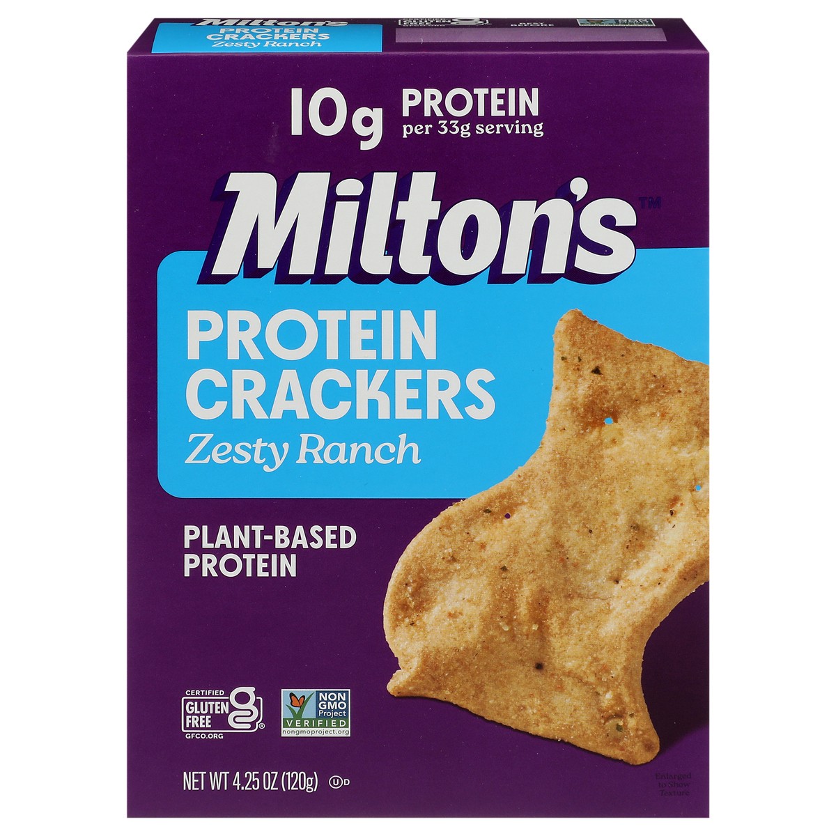 slide 1 of 10, Milton's 10g Protein Crackers - Zesty Ranch, 4.25 oz