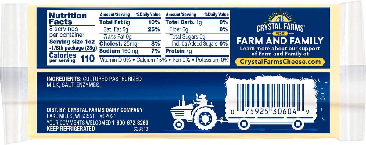 slide 2 of 6, Crystal Farms Cheese, 8 oz