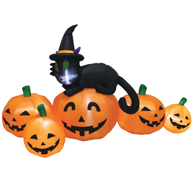 slide 1 of 1, CREATIVE HOME 8Ft Inflatable Pumpkins W Cat, 1 ct