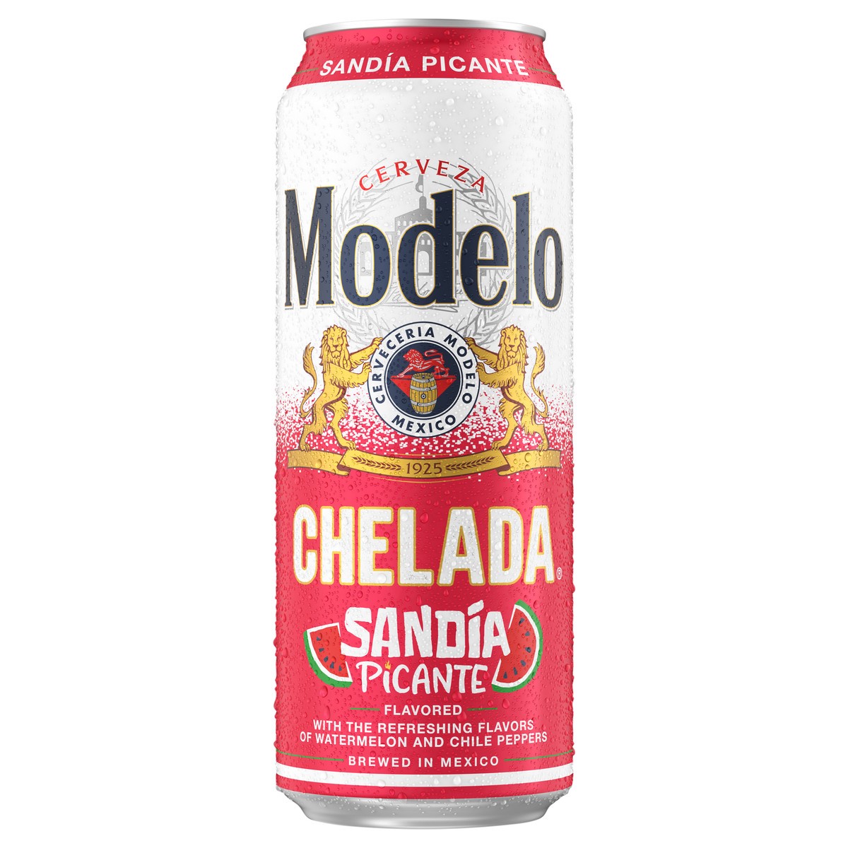 slide 1 of 4, Modelo Chelada Sandía Picante Mexican Import Flavored Beer, 24 fl. oz. Single Beer Can, 3.5% ABV, 24 fl oz