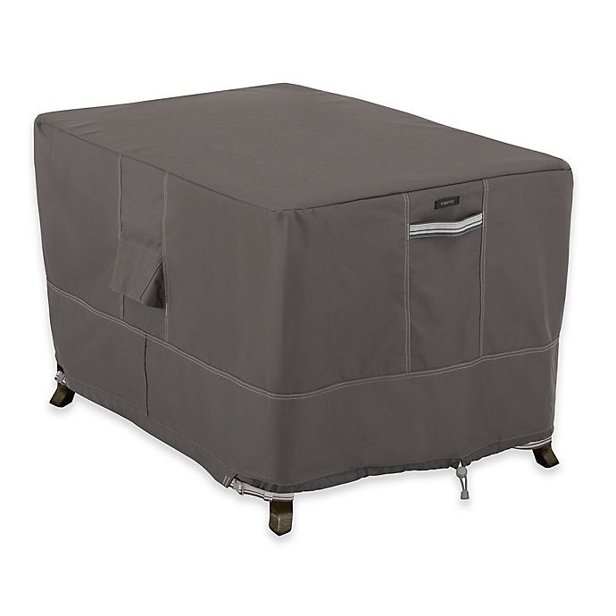 slide 1 of 1, Classic Accessories Ravenna Polyester Rectangle Fire Pit Table Cover - Taupe, 1 ct