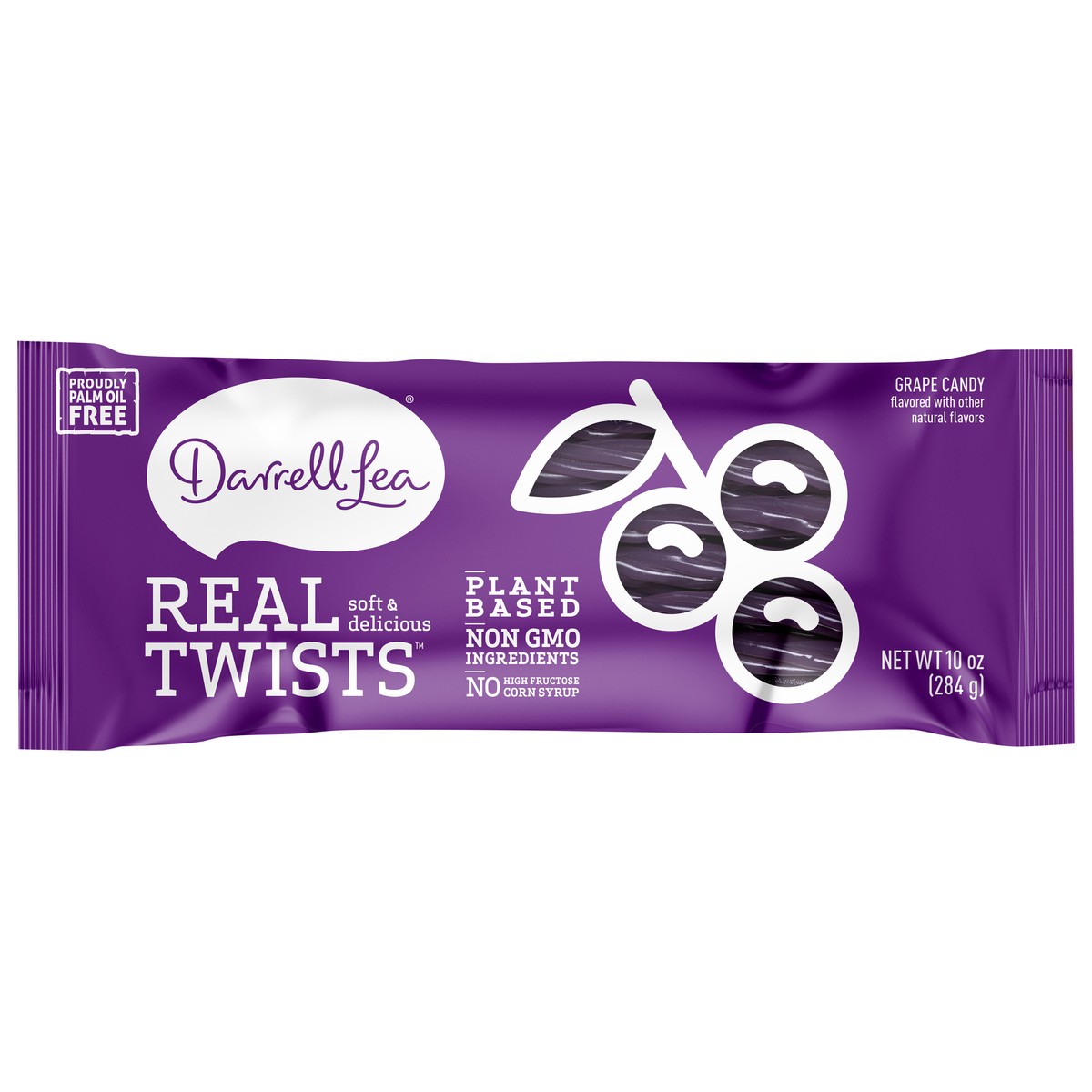 slide 1 of 8, Darrell Lea Grape Twists - Lay Down Bag, 10 oz