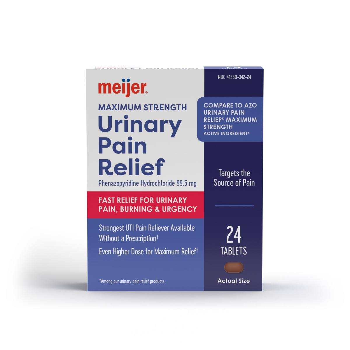 slide 1 of 23, Meijer Urinary Pain Relief Max Strength, 99.5mg, 24 ct